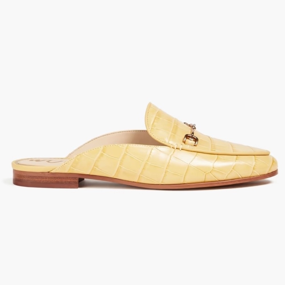 Sam Edelman Linnie Bit Leather Croc Effect Mule, Desert Sun 6.5 (NEW)